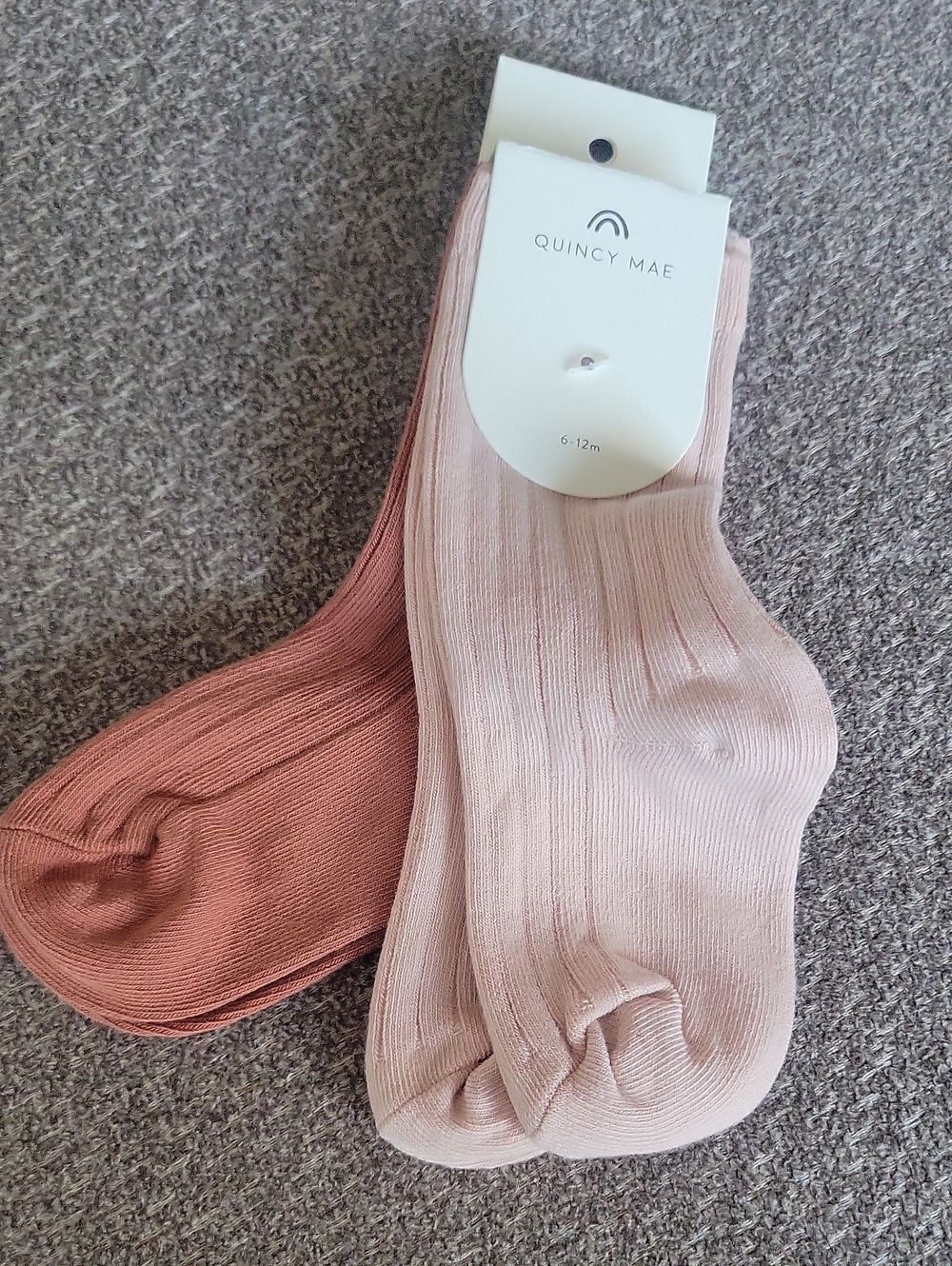 Quincy Mae Ribbed Crew Socks - 2 Pack